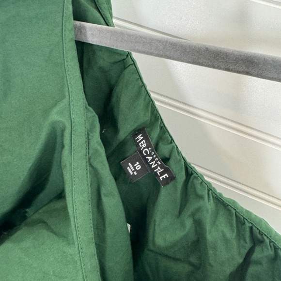 NEW J Crew Mercantile One Shoulder Long Sleeve Green Dress US Size 10 - Picture 3 of 8